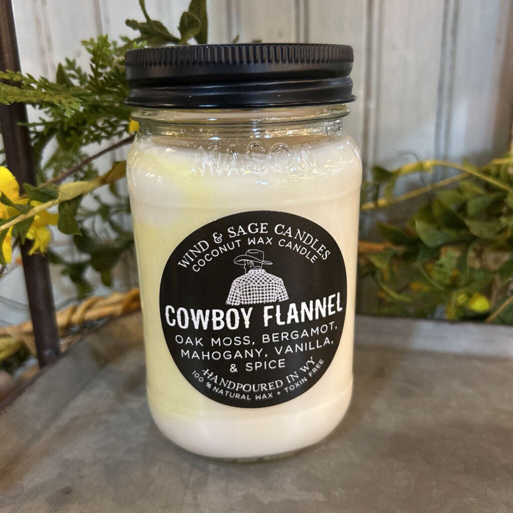 Wind & Sage Cowboy Flannel Candle