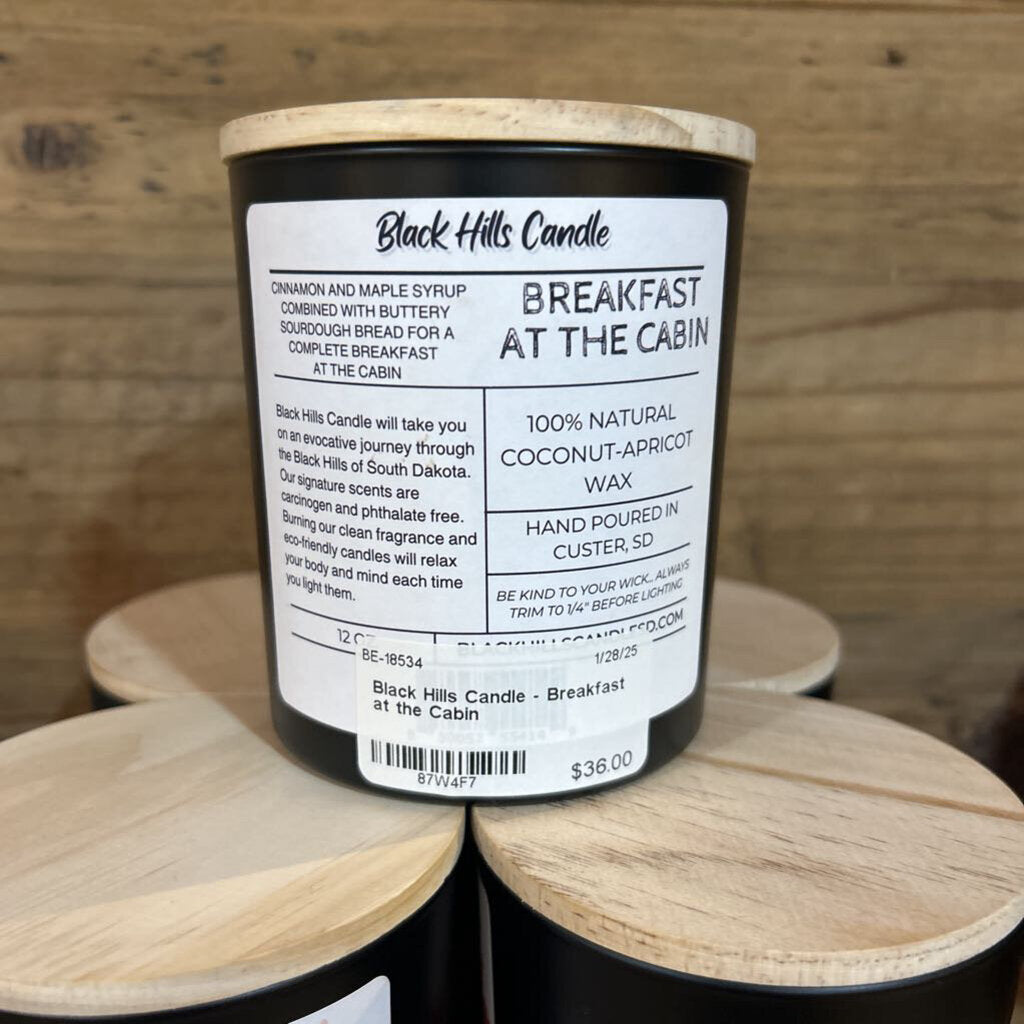 Black Hills Breakfast at the Cabin Candle