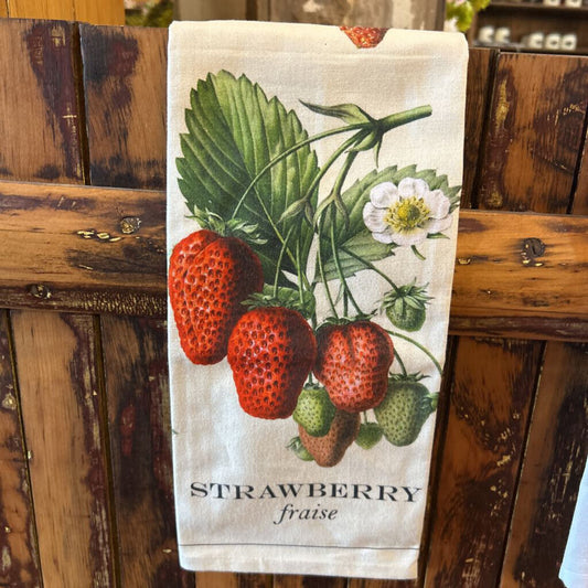 Vintage Strawberries Tea Towel