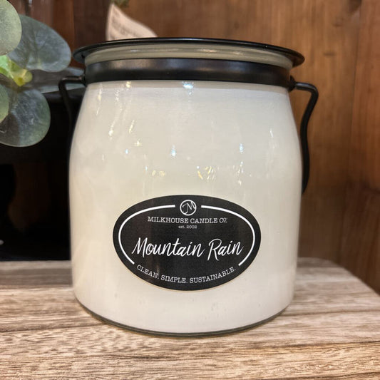 Milkhouse Butter Jar Mountain Rain Candle