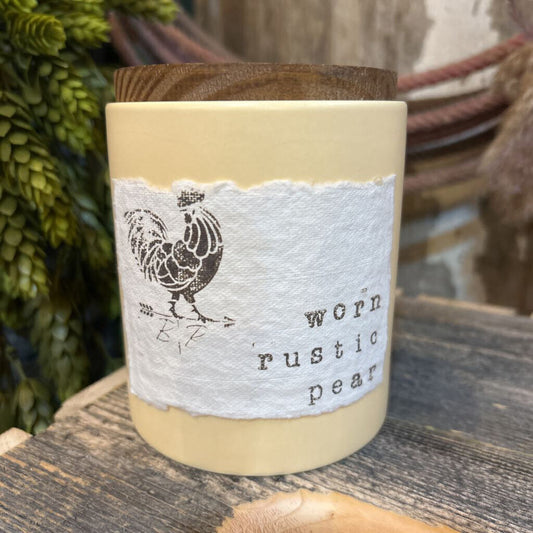B&R Wood Wick Worn Rustic Pear Candle